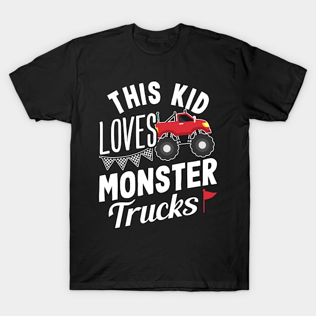 Monster Truck Gift Kids Boys Girls T-Shirt by plaicetees